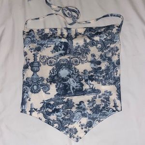 Multi-color Tie Halter crop top